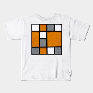 Yellow Ochre Geometric Abstract Acrylic Painting Kids T-Shirt